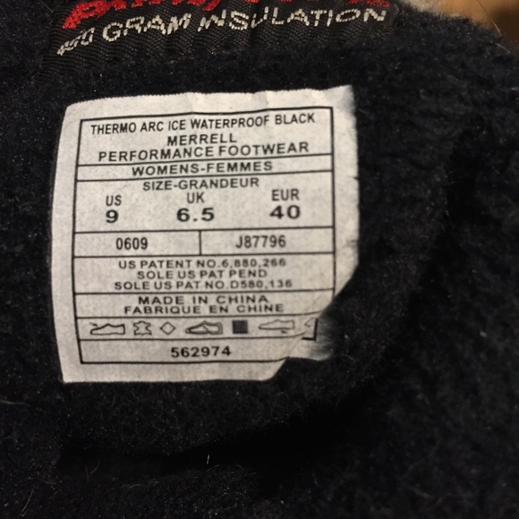 Merrell Primaloft Black Winter Waterproof Boot 9M - Picture 10 of 13